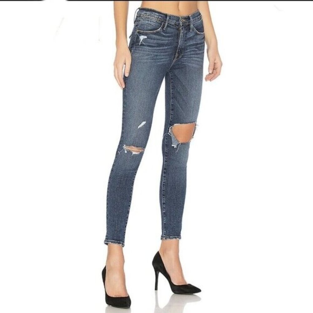 Frame Denim Le High Skinny Jeans Gautrey Distressed